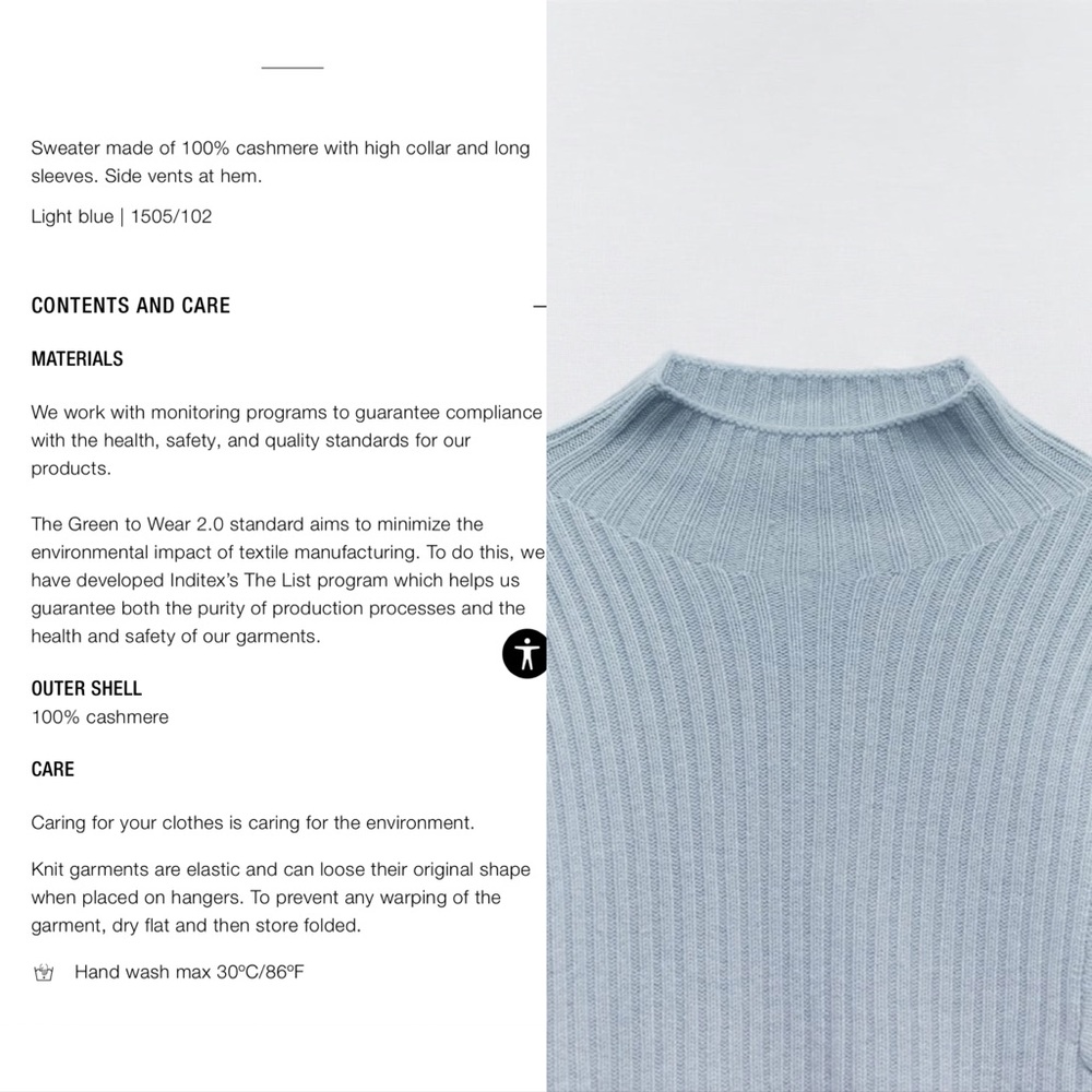 Zara high neck cashmere sweater - Picture 3 of 3